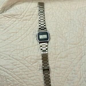 Silver stainless steel adjustable Casio watch